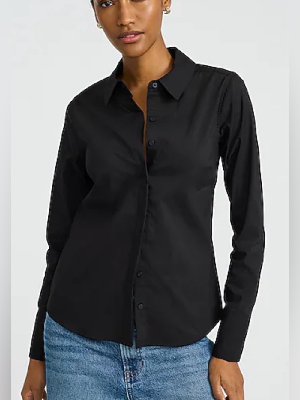 Express Slim Portofino shirt in black,